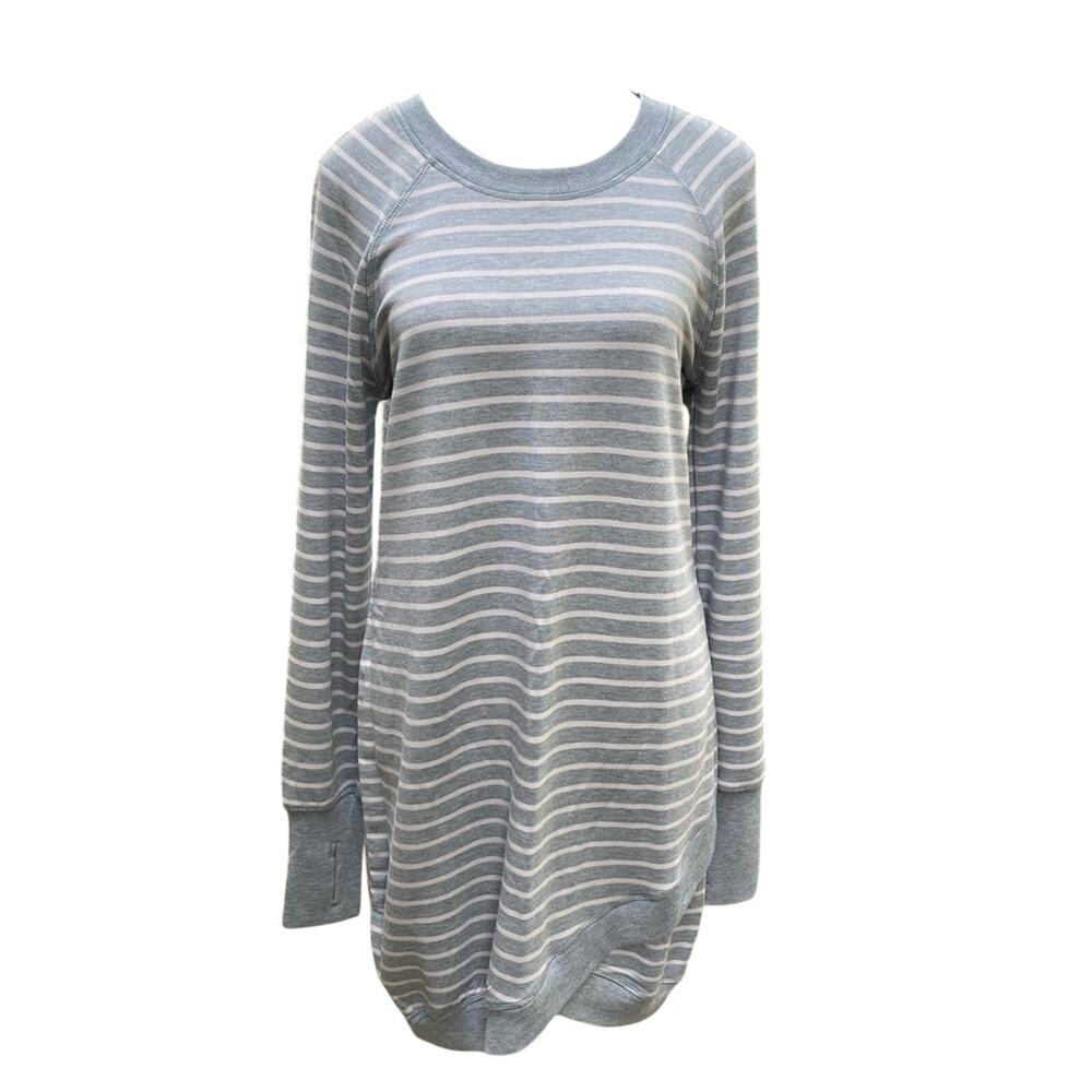 Chelsea & Theodore Women's Long Sleeve Sweater Dress Small Striped‎ Scoop Neck